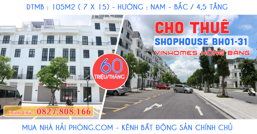 Cho Thuê Shophouse Vinhomes Hồng Bàng Hải Phòng