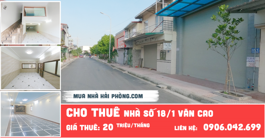 Cho thuê nhà vị trí ĐẮC ĐỊA đường mới Văn Cao, Ngô Quyền, Hải Phòng.